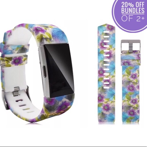 Accessories - Flower Patterned Strap for Fitbit Charge 2